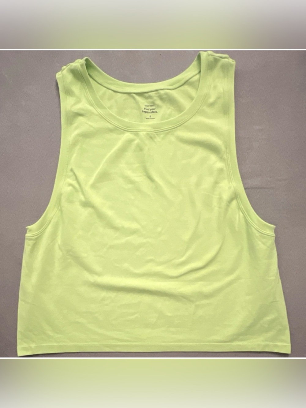 Gilly Hicks Women’s Yellow Cropped Activewear Tank Scoop Neck Sleeveless S